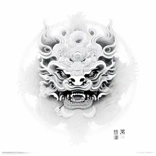 Foo Dog tattoo design idea