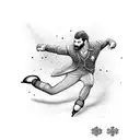 Backwards Ice skating Men tattoo design idea