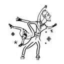 Backwards Ice skating Men tattoo design idea