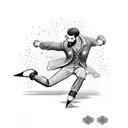 Backwards Ice skating Men tattoo design idea