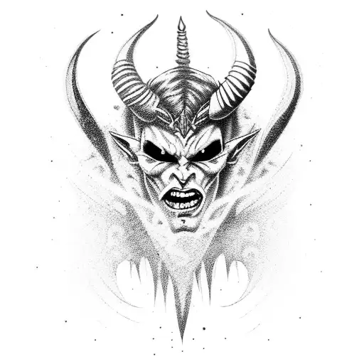 demon elf tattoo design idea