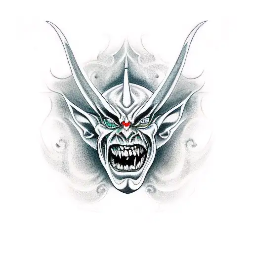demon elf tattoo design idea