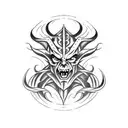 demon elf tattoo design idea
