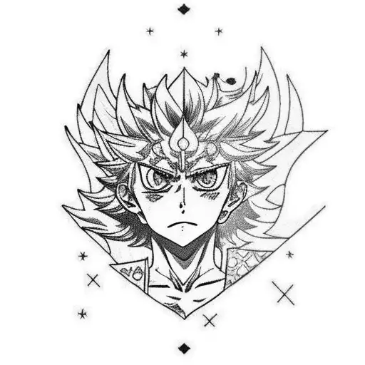 Black clover asta y liebe tattoo design idea