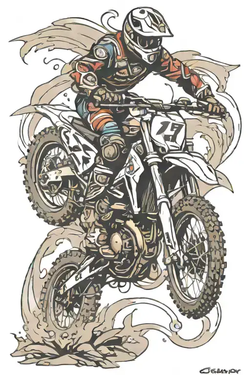 moto cross tattoo design idea