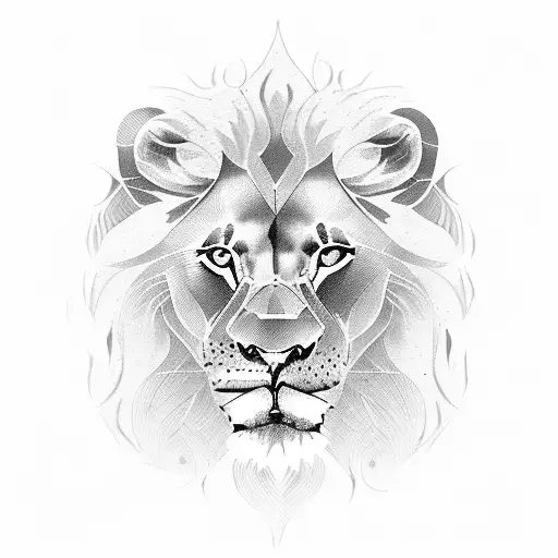 lion with cubs tattoo design idea