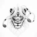 lion with cubs tattoo design idea
