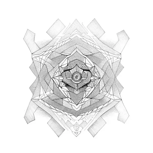 thick line work tattoo design idea