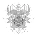 thick line work tattoo design idea