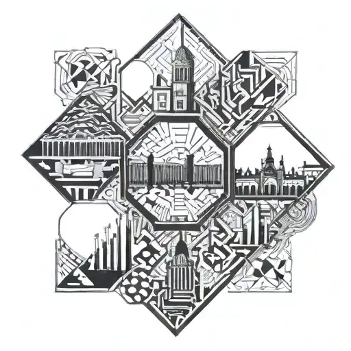 Landmarks of Chemnitz tattoo design idea