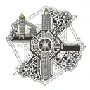Landmarks of Chemnitz tattoo design idea