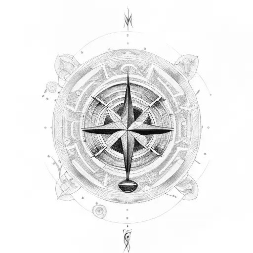clef, bass clef, compass, 22 tattoo design idea