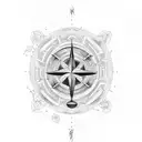 clef, bass clef, compass, 22 tattoo design idea