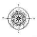 clef, bass clef, compass, 22 tattoo design idea