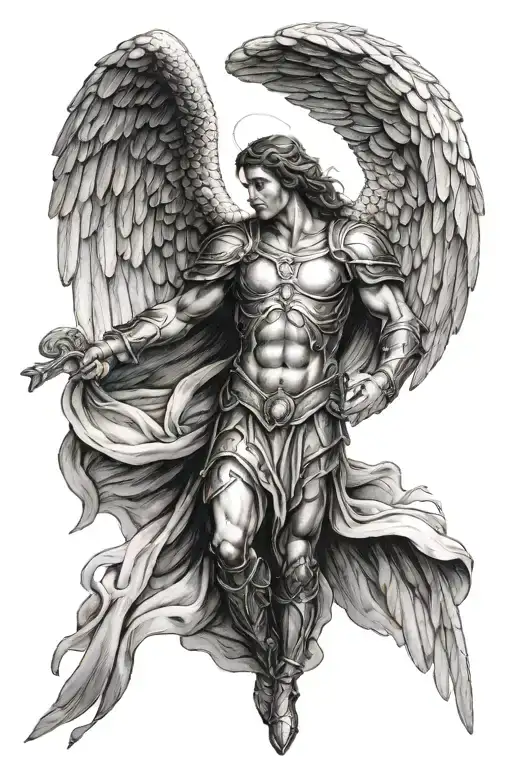 archangel Michael , Gabriel , Raphael angel's wings tattoo design idea