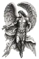 archangel Michael , Gabriel , Raphael angel's wings tattoo design idea