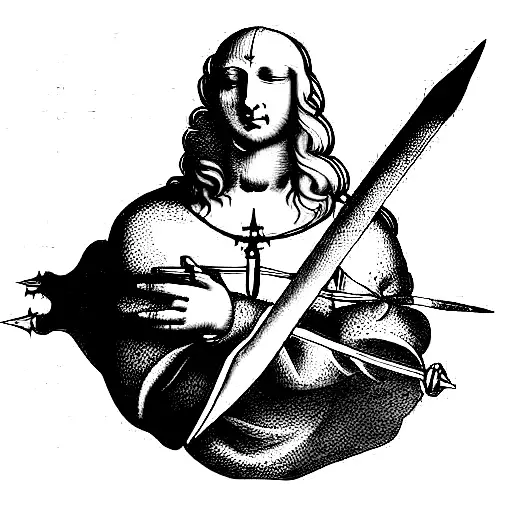 leonardo da vinci sword  tattoo design idea