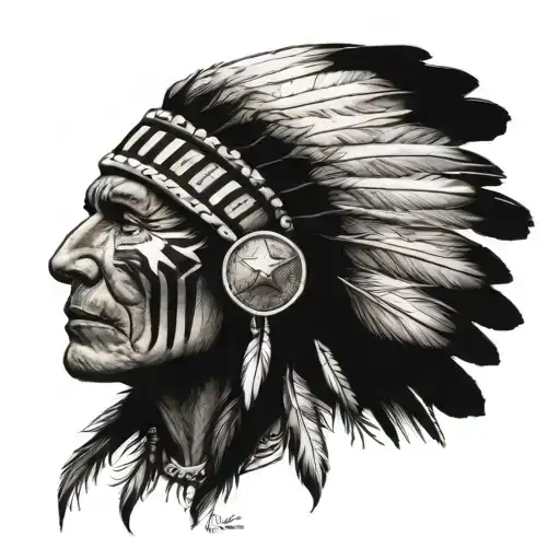 native american football tattoo design idea