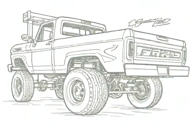 1966 ford f250 tattoo design idea