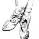 butterflys flowers pointe shoes  tattoo design idea