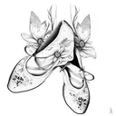 butterflys flowers pointe shoes  tattoo design idea