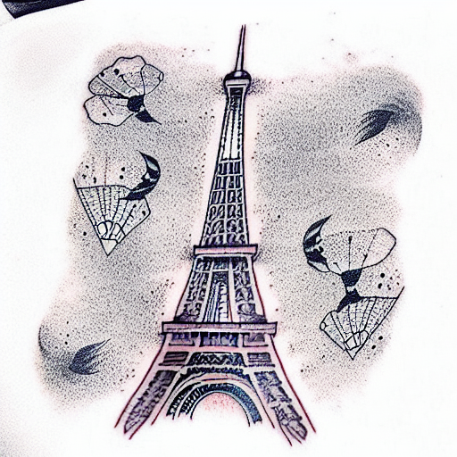 Eiffel tower tattoo design idea