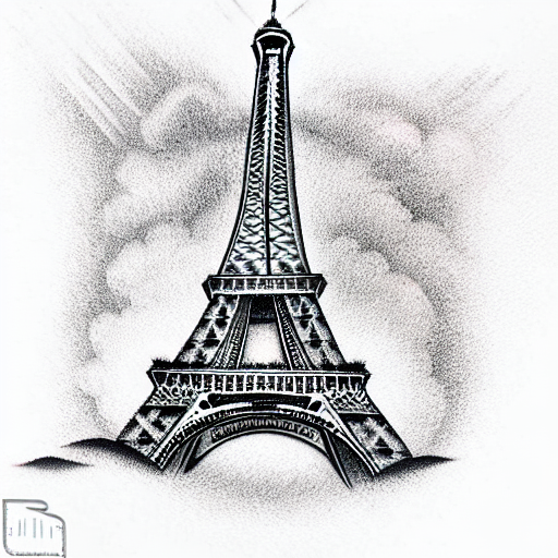 Eiffel tower tattoo design idea