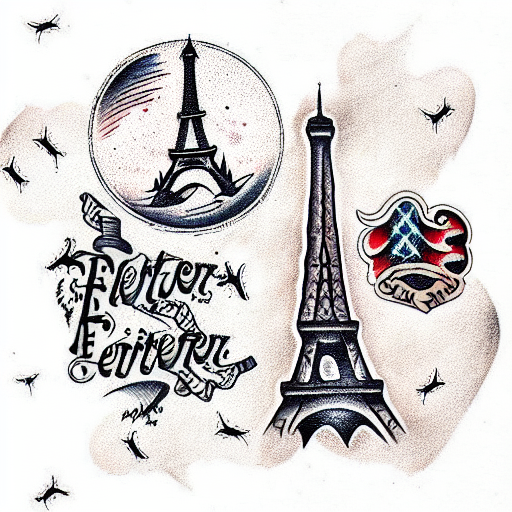 Eiffel tower tattoo design idea