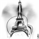 Eiffel tower tattoo design idea