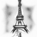 Eiffel tower tattoo design idea