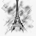 Eiffel tower tattoo design idea