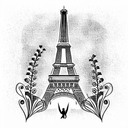 Eiffel tower tattoo design idea
