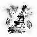 Eiffel tower tattoo design idea