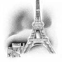 Eiffel tower tattoo design idea