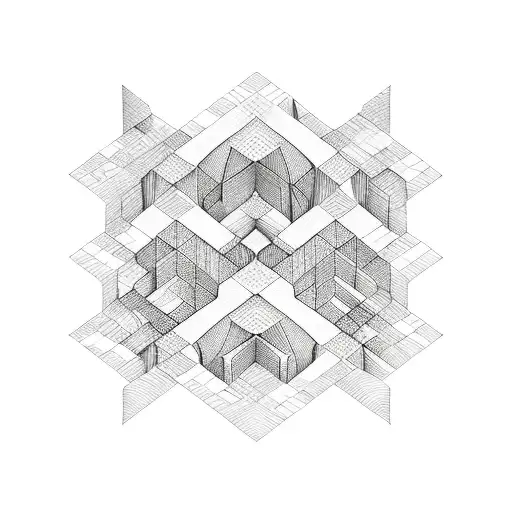 horseshoe honeycomb mountain tattoo design idea