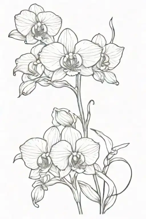 Orchid and calla Lily entertained line tattoo design tattoo design idea