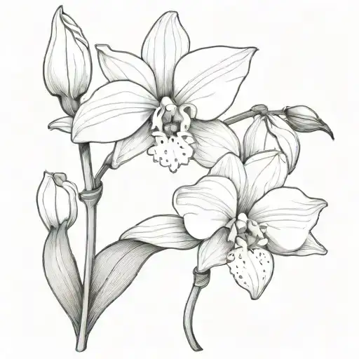 Orchid and calla Lily entertained line tattoo tattoo design idea