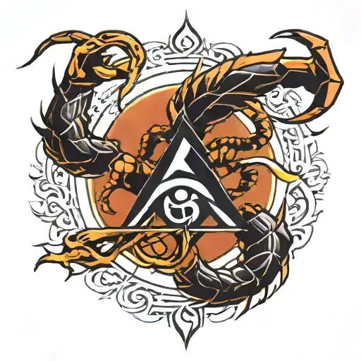NeoTraditional "Scorpion, Zeus Lightning Bolt, Rune..." Tattoo Idea