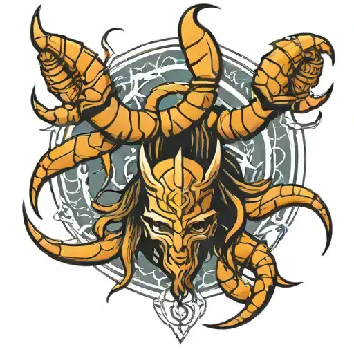 NeoTraditional "Scorpion, Zeus Lightning Bolt, Rune..." Tattoo Idea