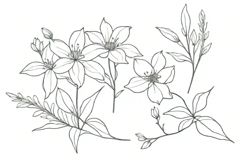 march, august, february, october, november, may, june birth flowers  tattoo design idea