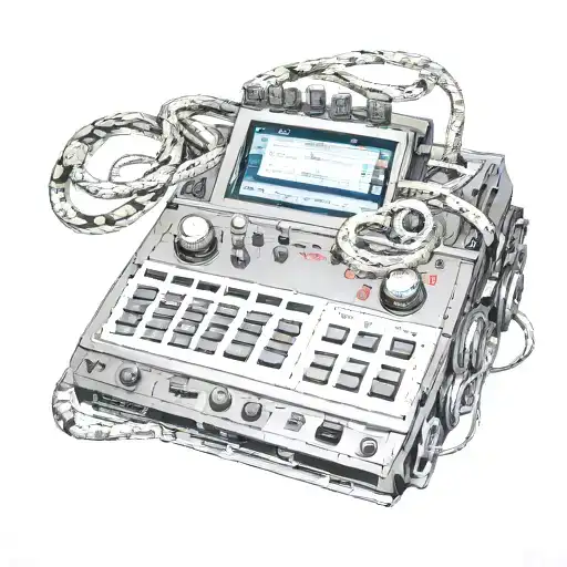 AKAI MPC WITH SNAKES tattoo design idea