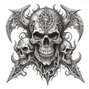 Skulls and Demons trapped inside    tattoo design idea