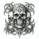 Skulls and Demons trapped inside    tattoo design idea