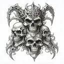 Skulls and Demons trapped inside    tattoo design idea