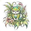 colorful patch of grass tattoo design idea