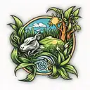 patch of grass tattoo design idea
