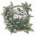 patch of grass tattoo design idea