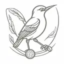birdie, golf tattoo design idea