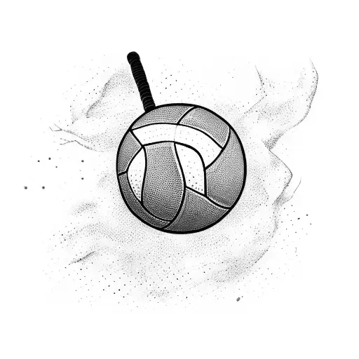 A dynamic volleyball player spiking the ball tattoo design idea