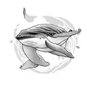 whale and manta tattoo design idea